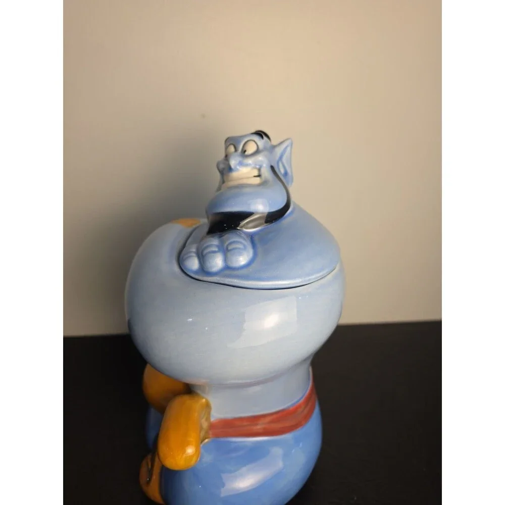Treasure Craft Disney Aladdin Genie Ceramic Cookie Jar Collectible Kitchen Y2K